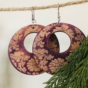 Wooden hoop earrings ✨